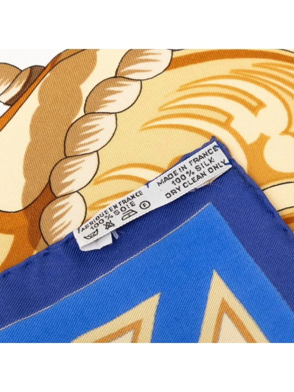 Hermes Carre 90 Tribord Sailing Ship Scarf Blue Multicolor Silk